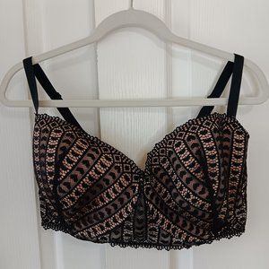 Adore Me Women's Jet Black Nymphadora Balconette Bra Size 40DDD (40F)